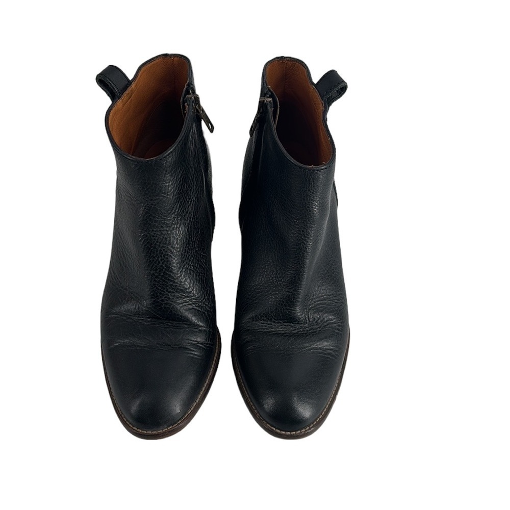 Madewell The Billie Boot black bootie Italian leather stacked heel sz 7 - Picture 7 of 12